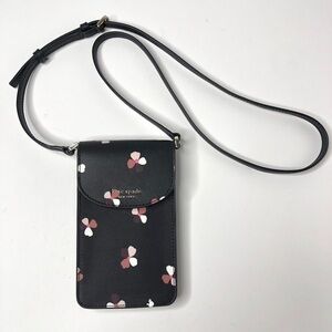 RARE Kate Spade Cameron Dusk Buds Floral Dusty Pink Flap Phone Crossbody Bag